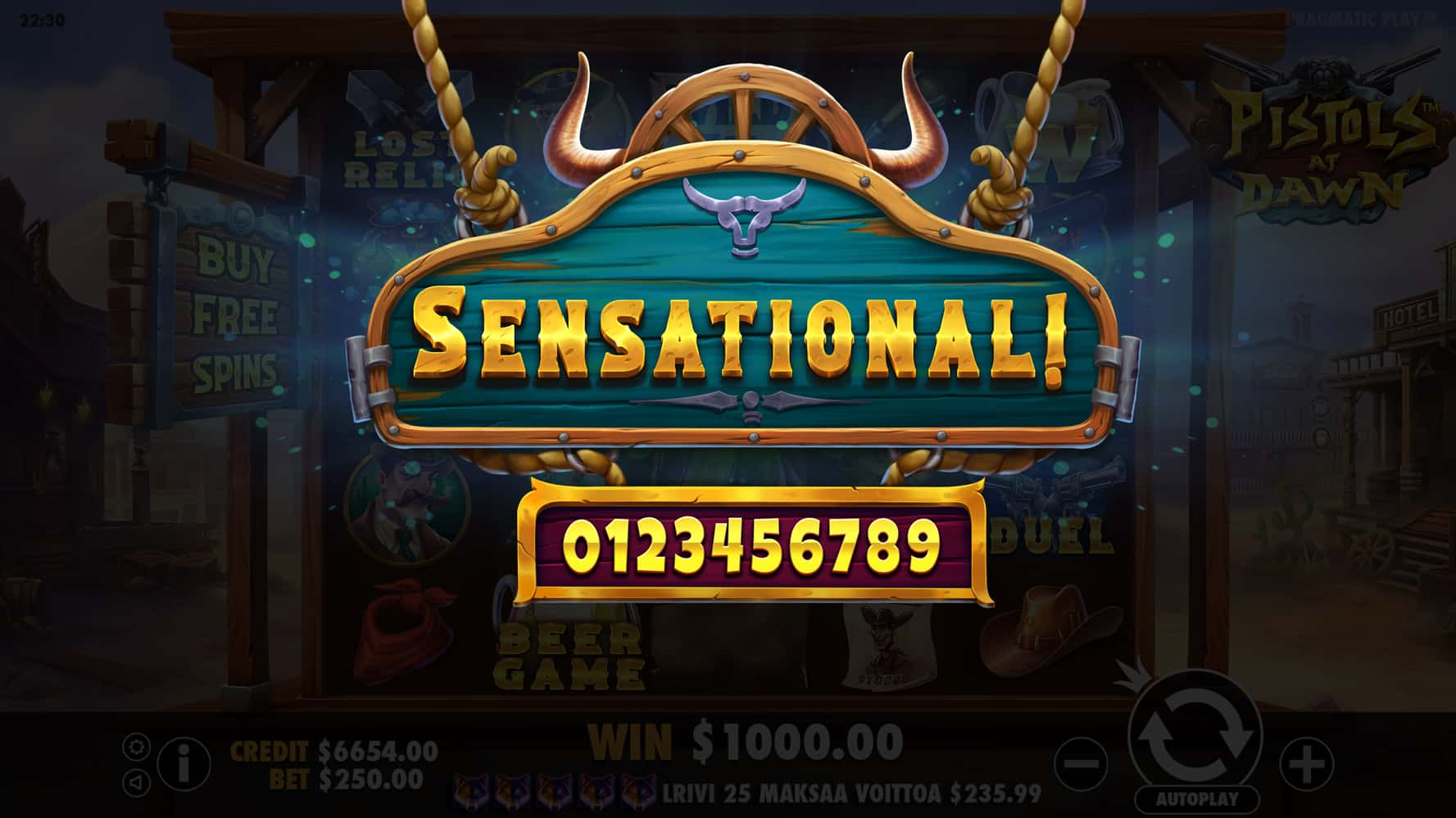 Sensational Win Screen - Wild West Duels slot game