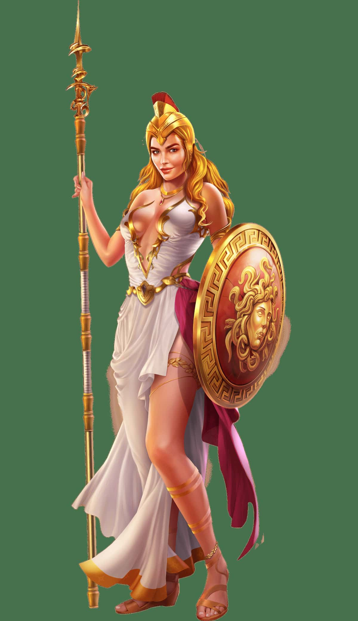 Athena, main character of the Wisdom of Athena slot game