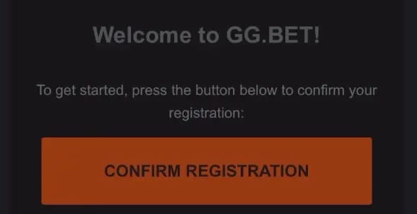 E-mail de confirmação do Casino GGBet