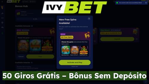 Ivybet Casino bónus sem depósito 50 giros grátis nas slots Pragmatic Play