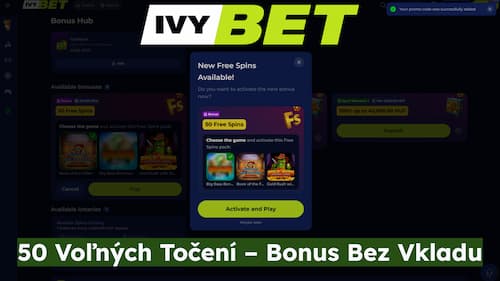 Ivybet Casino bonus bez vkladu 50 voľných točení na automatoch Pragmatic Play
