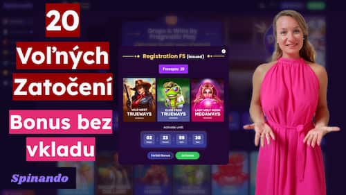 Spinando Casino 20 voľných zatočení bez vkladu bonus na BGaming automatoch
