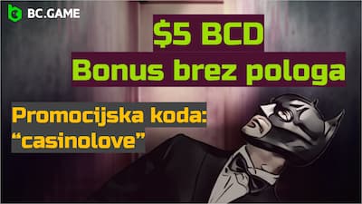 BC.Game Casino 5$ BCD bonus brez pologa in promocijska koda