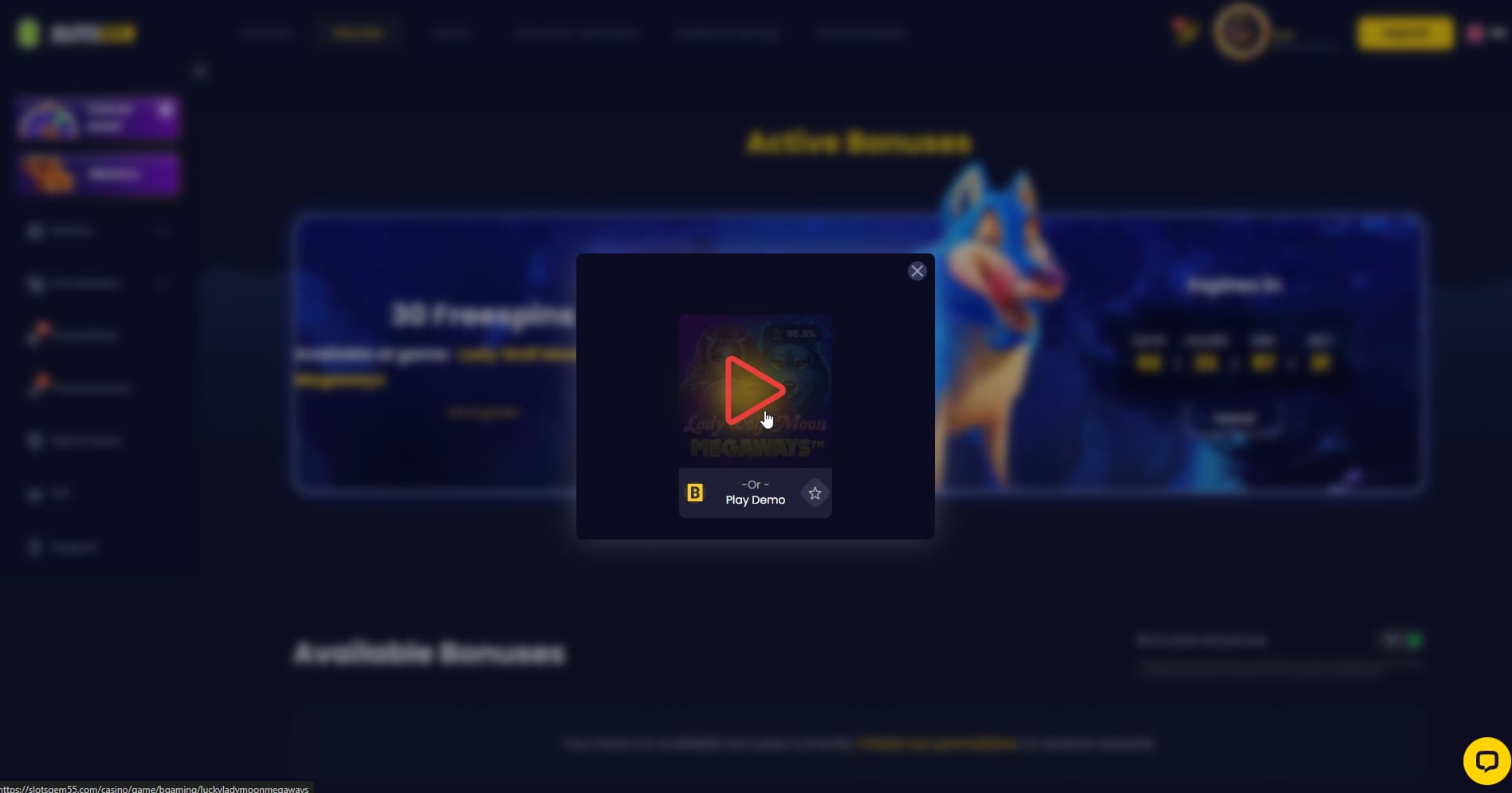 Click on the -list of games- and launch the game.