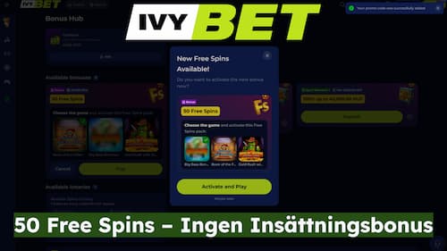 Ivybet Casino ingen insättningsbonus 50 free spins på Pragmatic Play slots